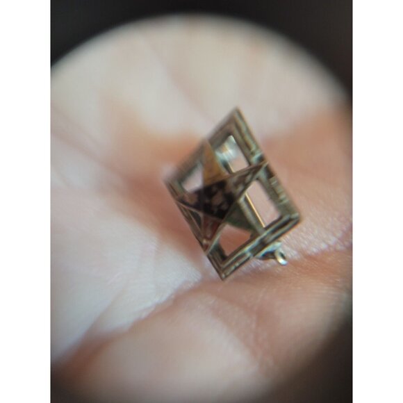 Order of Eastern Star Masonic Fraternity enamel silver vintage Pin Square Design - Picture 2 of 6